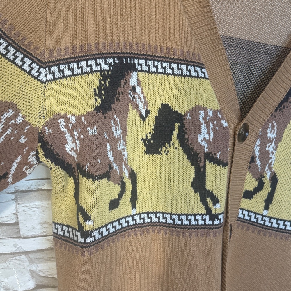 PACSUN Brown Horse Pattern Cardigan - Picture 3 of 10